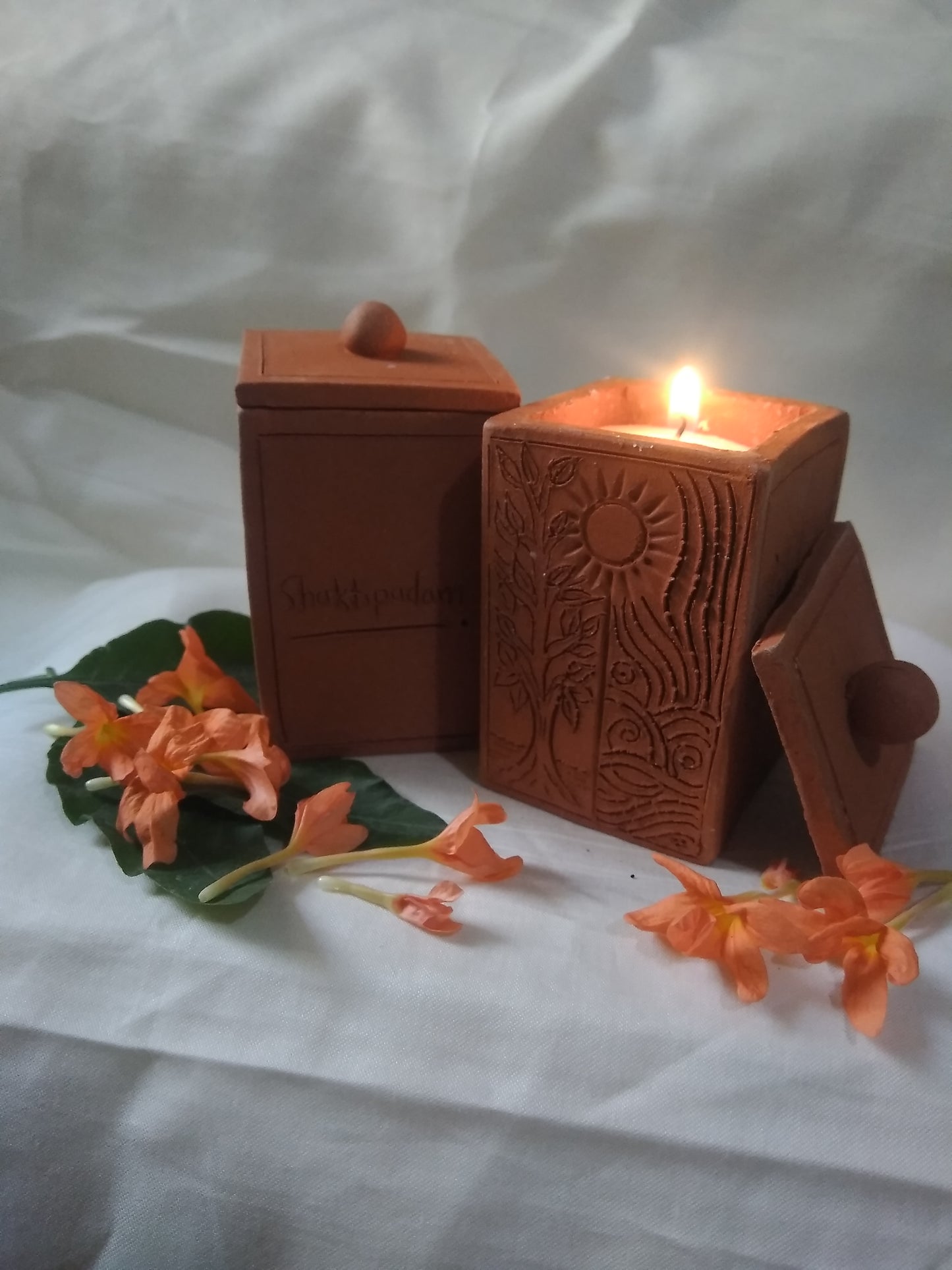 Shaktipadam Handmade Terracotta Aroma Candle: A Beacon of Tranquility and Spiritual Enlightenment